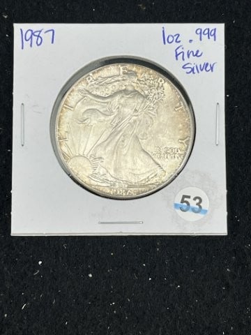 1987 Silver Eagle One Ounce .999 Fine Silver Coin (1 of 2)
