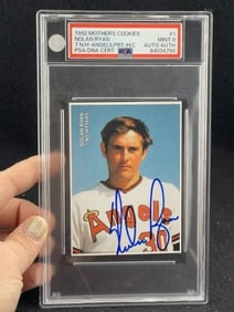 1992 Mother's Cookies Nolan Ryan Hand Signed Authentic Autograph Mint 9