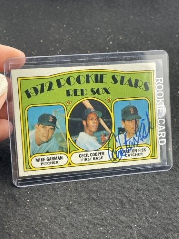 1972 Topps Rookie Stars Red Sox Carlton Fisk Hand Signed Authentic Autograph (1 of 2)
