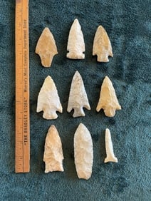 Group of Exceptionally Nice Arrowheads from Arkansas Collection Indian Artifact Arrowhead