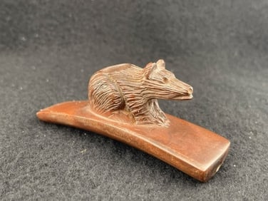 Bear Effigy Stone Hopewell Pipe Indian Artifact Arrowhead