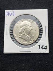 1963 Franklin Half Dollar Silver Coin