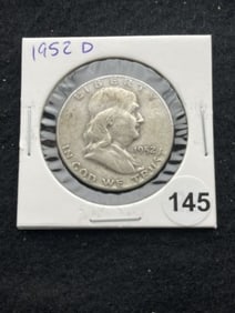 1952 D Franklin Half Dollar Silver Coin