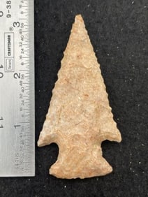 Knobbed Hardin Indian Artifact Arrowhead