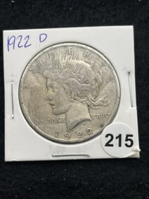 1922 D Peace Silver Dollar Coin