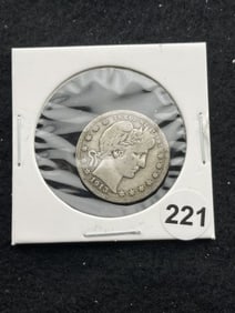 1913 D Barber Quarter Coin