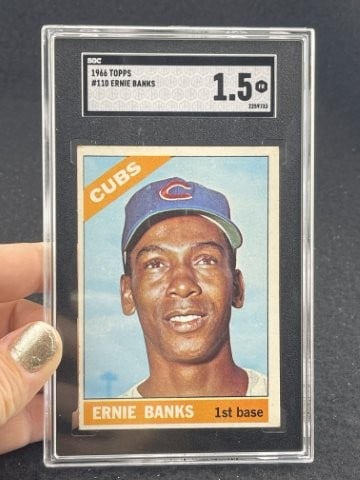 1966 Topps Ernie Banks Baseball Card: KEY WORDS: INDIAN ARTIFACT ARTIFACTS ARROWHEAD ARROWHEADS NATIVE AMERICAN MISSISSIPPIAN QUAPAW CADDO POTTERY COINS MORGAN DOLLAR PEACE DOLLAR SILVER COINS. All coins have been Sigma tested for authent