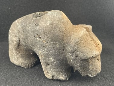 Bear Effigy Pottery Pipe Indian Artifact Arrowhead