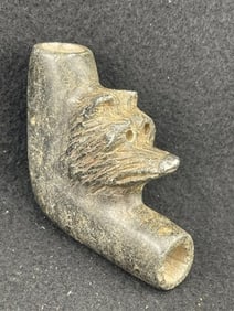 Bear Effigy Stone Pipe Indian Artifact Arrowhead