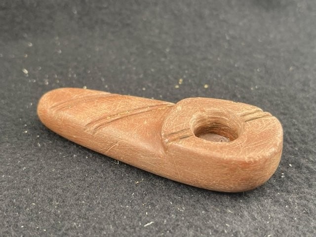 Engraved Stone Pipe Indian Artifact Arrowhead (1 of 6)