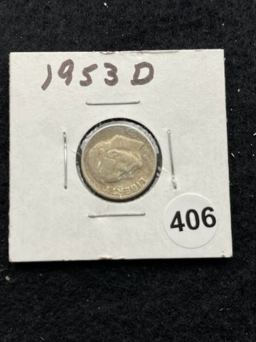 1953 D Roosevelt Dime Coin (1 of 2)