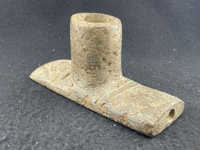 Engraved Stone Pipe Indian Artifact Arrowhead (1 of 9)