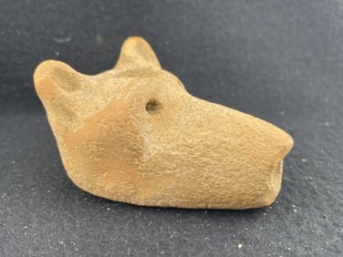 Fox Effigy Stone Pipe Indian Artifact Arrowhead