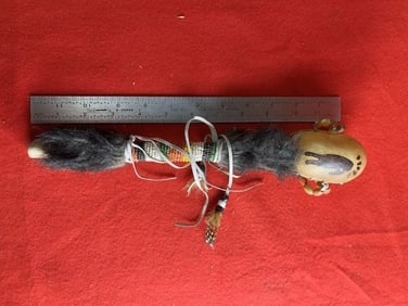 Beaded Dance Rattle Indian Artifact Arrowhead