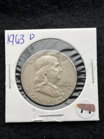 1963 D Franklin Half Dollar Silver Coin (1 of 2)