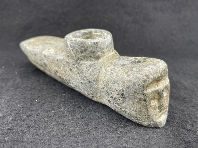 Stone Human Effigy Pipe Indian Artifact Arrowhead (1 of 9)