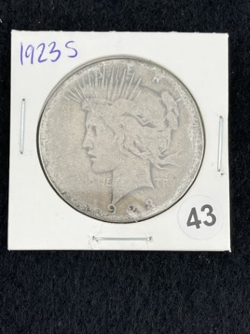 1923 S Peace Silver Dollar Coin: KEY WORDS: INDIAN ARTIFACT ARTIFACTS ARROWHEAD ARROWHEADS NATIVE AMERICAN MISSISSIPPIAN QUAPAW CADDO POTTERY COINS MORGAN DOLLAR PEACE DOLLAR SILVER COINS. All coins have been Sigma tested for
