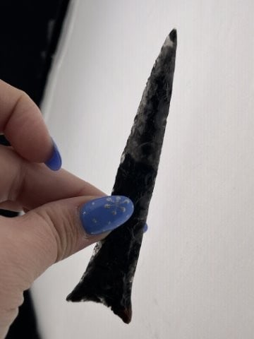 Obsidian Drill Indian Artifact Arrowhead - 2