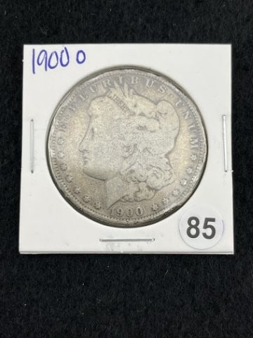 1900 O Morgan Silver Dollar Coin: KEY WORDS: INDIAN ARTIFACT ARTIFACTS ARROWHEAD ARROWHEADS NATIVE AMERICAN MISSISSIPPIAN QUAPAW CADDO POTTERY COINS MORGAN DOLLAR PEACE DOLLAR SILVER COINS. All coins have been Sigma tested for