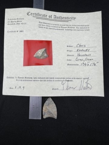 Clovis with Thomas Matthews COA from Kentucky Indian Artifact Arrowhead (1 of 6)