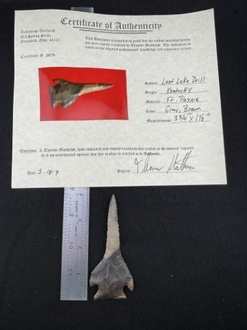 Lost Lake Drill with Thomas Matthews COA from Kentucky Indian Artifact Arrowhead (1 of 6)