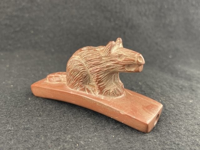 Beaver Effigy Stone Pipe Indian Artifact Arrowhead (1 of 8)