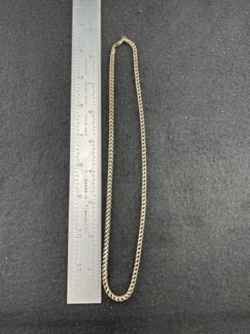 Sterling Silver Necklace: KEY WORDS: INDIAN ARTIFACT ARTIFACTS ARROWHEAD ARROWHEADS NATIVE AMERICAN MISSISSIPPIAN QUAPAW CADDO POTTERY COINS MORGAN DOLLAR PEACE DOLLAR SILVER COINS. All coins have been Sigma tested for