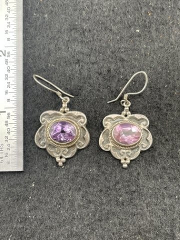 Sterling Earrings: KEY WORDS: INDIAN ARTIFACT ARTIFACTS ARROWHEAD ARROWHEADS NATIVE AMERICAN MISSISSIPPIAN QUAPAW CADDO POTTERY COINS MORGAN DOLLAR PEACE DOLLAR SILVER COINS. All coins have been Sigma tested for