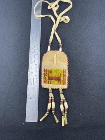 Leather & Beaded Bag (1 of 4)