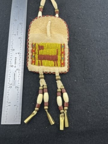 Leather & Beaded Bag - 2