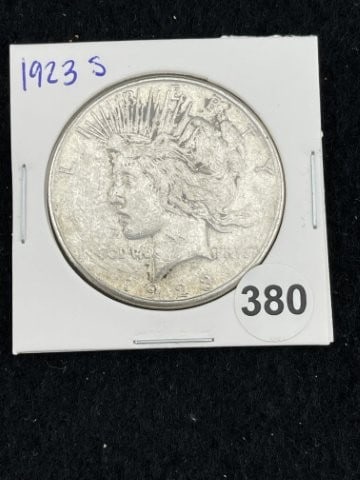 1923 S Peace Silver Dollar Coin: KEY WORDS: INDIAN ARTIFACT ARTIFACTS ARROWHEAD ARROWHEADS NATIVE AMERICAN MISSISSIPPIAN QUAPAW CADDO POTTERY COINS MORGAN DOLLAR PEACE DOLLAR SILVER COINS. All coins have been Sigma tested for