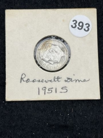 1951 S Roosevelt Dime Coin (1 of 2)