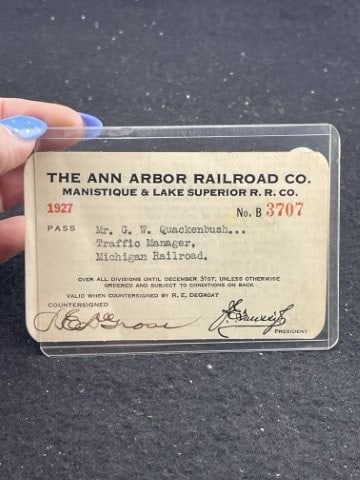 Railroad Card: KEY WORDS: INDIAN ARTIFACT ARTIFACTS ARROWHEAD ARROWHEADS NATIVE AMERICAN MISSISSIPPIAN QUAPAW CADDO POTTERY COINS MORGAN DOLLAR PEACE DOLLAR SILVER COINS. All coins have been Sigma tested for authent