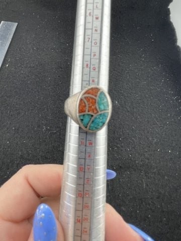 Ring Sterling Silver .925: KEY WORDS: INDIAN ARTIFACT ARTIFACTS ARROWHEAD ARROWHEADS NATIVE AMERICAN MISSISSIPPIAN QUAPAW CADDO POTTERY COINS MORGAN DOLLAR PEACE DOLLAR SILVER COINS. All coins have been Sigma tested for