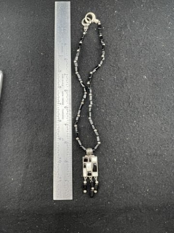 Necklace Sterling Silver .925: KEY WORDS: INDIAN ARTIFACT ARTIFACTS ARROWHEAD ARROWHEADS NATIVE AMERICAN MISSISSIPPIAN QUAPAW CADDO POTTERY COINS MORGAN DOLLAR PEACE DOLLAR SILVER COINS. All coins have been Sigma tested for authent