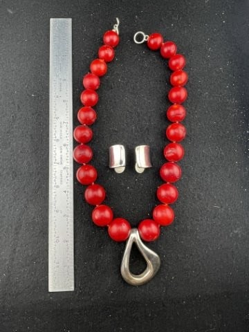 Necklace with Matching Earrings Sterling Silver .925 (1 of 2)