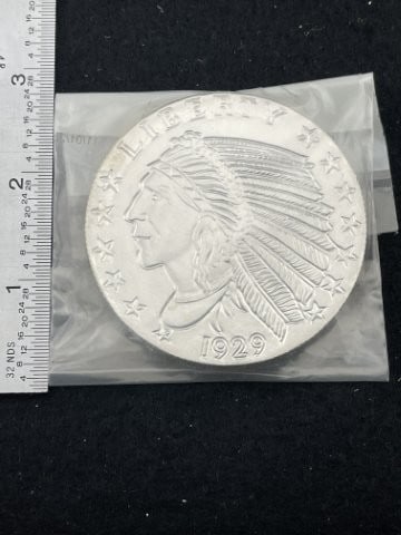 5 Ounce .999 Fine Silver Round Coin: KEY WORDS: INDIAN ARTIFACT ARTIFACTS ARROWHEAD ARROWHEADS NATIVE AMERICAN MISSISSIPPIAN QUAPAW CADDO POTTERY COINS MORGAN DOLLAR PEACE DOLLAR SILVER COINS. All coins have been Sigma tested for