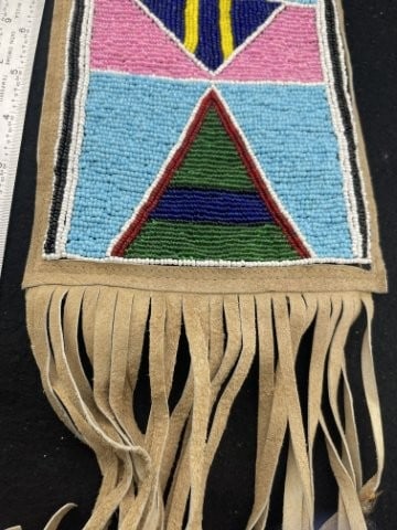 Beaded Leather Pipe Bag - 2