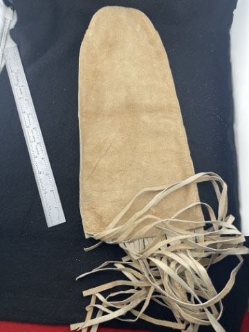 Beaded Leather Pipe Bag - 5