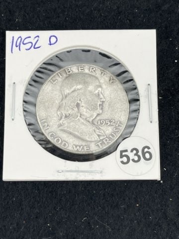 1952 D Franklin Half Dollar Silver Coin (1 of 2)
