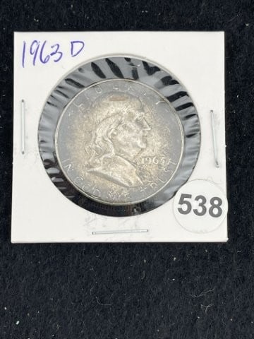 1963 D Franklin Half Dollar Silver Coin (1 of 2)