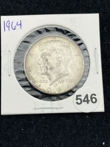 1964 Kennedy Half Dollar Silver Coin: KEY WORDS: INDIAN ARTIFACT ARTIFACTS ARROWHEAD ARROWHEADS NATIVE AMERICAN MISSISSIPPIAN QUAPAW CADDO POTTERY COINS MORGAN DOLLAR PEACE DOLLAR SILVER COINS. All coins have been Sigma tested for authent