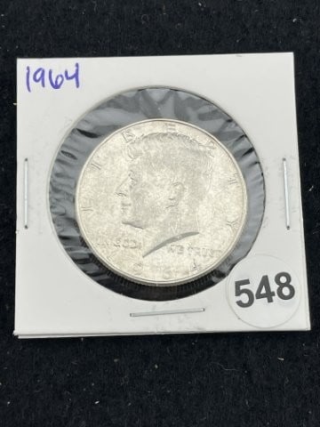 1964 Kennedy Half Dollar Silver Coin: KEY WORDS: INDIAN ARTIFACT ARTIFACTS ARROWHEAD ARROWHEADS NATIVE AMERICAN MISSISSIPPIAN QUAPAW CADDO POTTERY COINS MORGAN DOLLAR PEACE DOLLAR SILVER COINS. All coins have been Sigma tested for authent