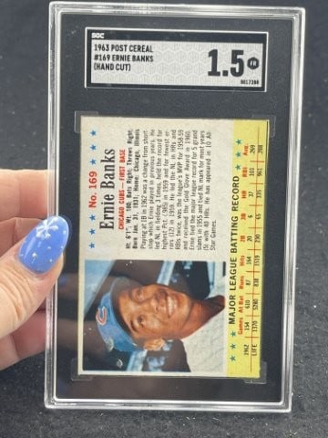 1963 Post Cereal Ernie Banks Baseball Card (1 of 2)