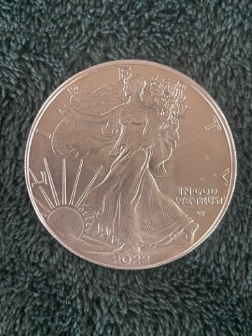 2022 Silver Eagle Coin: KEY WORDS: INDIAN ARTIFACT ARTIFACTS ARROWHEAD ARROWHEADS NATIVE AMERICAN MISSISSIPPIAN QUAPAW CADDO POTTERY COINS MORGAN DOLLAR PEACE DOLLAR SILVER COINS. All coins have been Sigma tested for