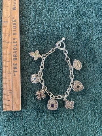 Sterling Silver .925 Bracelet: KEY WORDS: INDIAN ARTIFACT ARTIFACTS ARROWHEAD ARROWHEADS NATIVE AMERICAN MISSISSIPPIAN QUAPAW CADDO POTTERY COINS MORGAN DOLLAR PEACE DOLLAR SILVER COINS. All coins have been Sigma tested for