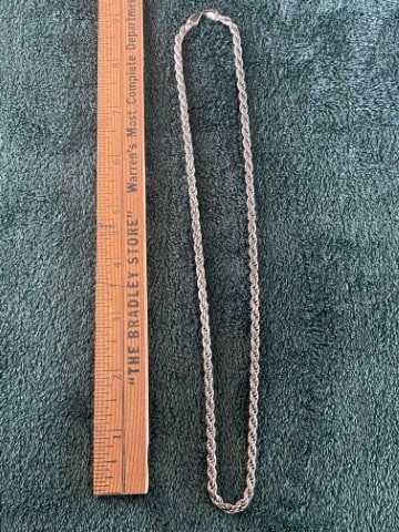 Sterling Silver .925 Necklace: KEY WORDS: INDIAN ARTIFACT ARTIFACTS ARROWHEAD ARROWHEADS NATIVE AMERICAN MISSISSIPPIAN QUAPAW CADDO POTTERY COINS MORGAN DOLLAR PEACE DOLLAR SILVER COINS. All coins have been Sigma tested for