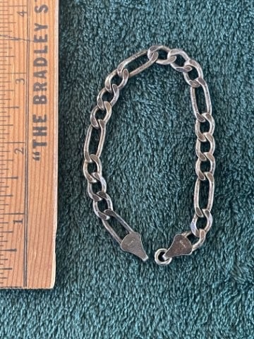 Sterling Silver .925 Bracelet: KEY WORDS: INDIAN ARTIFACT ARTIFACTS ARROWHEAD ARROWHEADS NATIVE AMERICAN MISSISSIPPIAN QUAPAW CADDO POTTERY COINS MORGAN DOLLAR PEACE DOLLAR SILVER COINS. All coins have been Sigma tested for authent