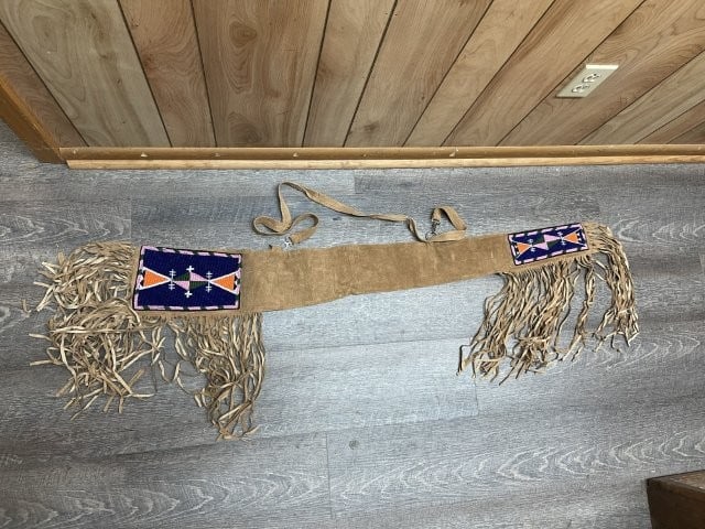 Beaded Gun Scabbard Indian Artifact Arrowhead: KEY WORDS: INDIAN ARTIFACT ARTIFACTS ARROWHEAD ARROWHEADS NATIVE AMERICAN MISSISSIPPIAN QUAPAW CADDO POTTERY COINS MORGAN DOLLAR PEACE DOLLAR SILVER COINS. All coins have been Sigma tested for