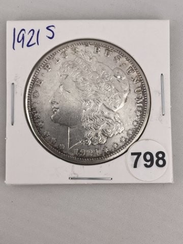 1921 S Morgan Silver Dollar Coin (1 of 2)